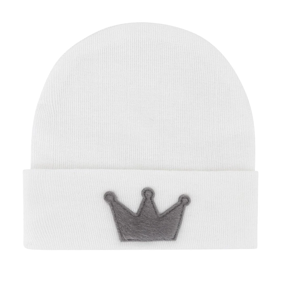 Newborn Hospital Hats - Grey & White - Image 2