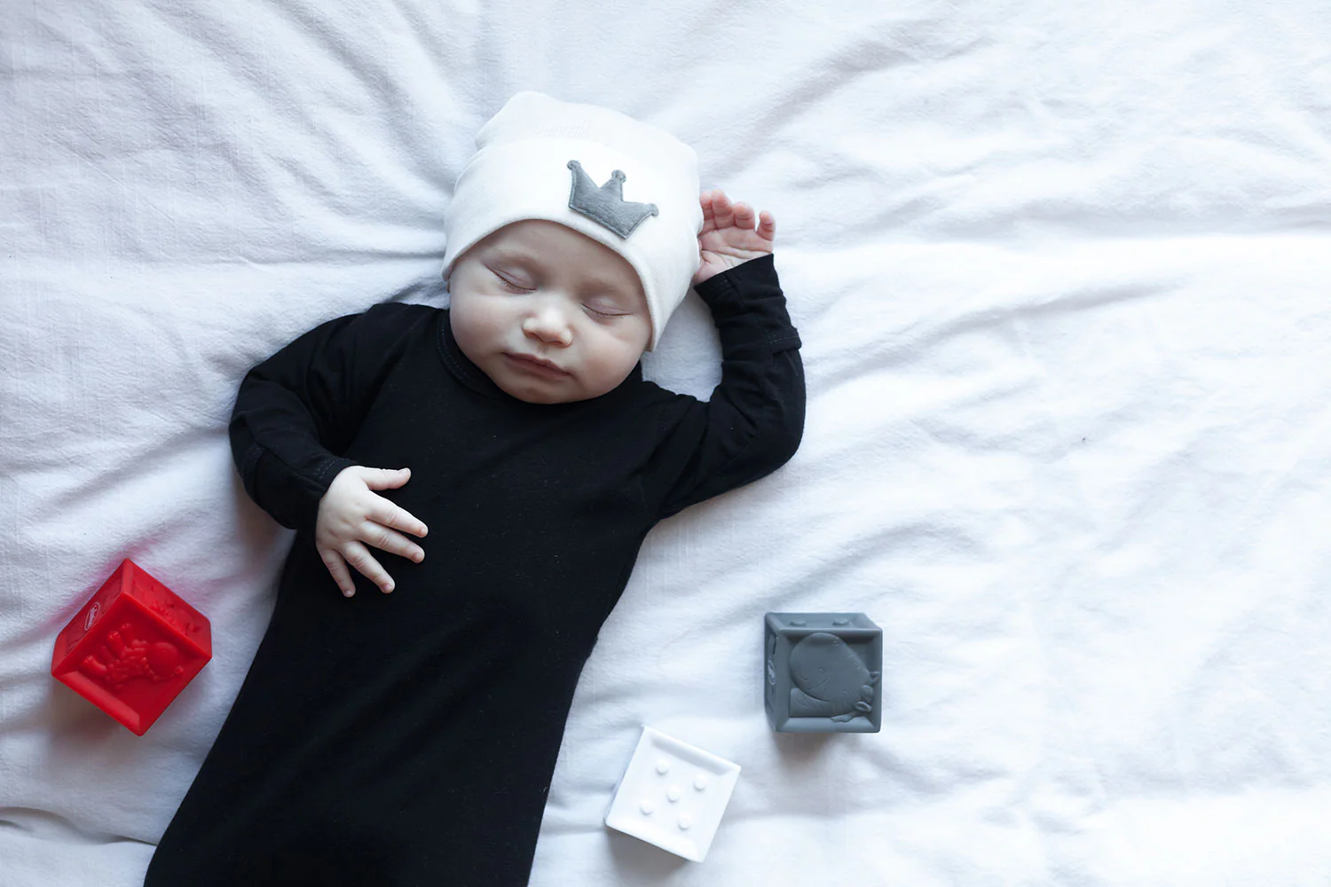 Newborn Hospital Hats - Grey & White - Image 5