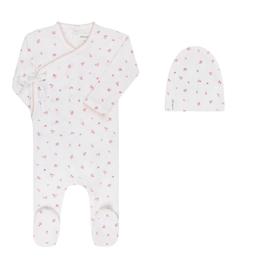 Organic Cotton Cluster Flower & Leaf Collection - Footie + Beanie - Image 3