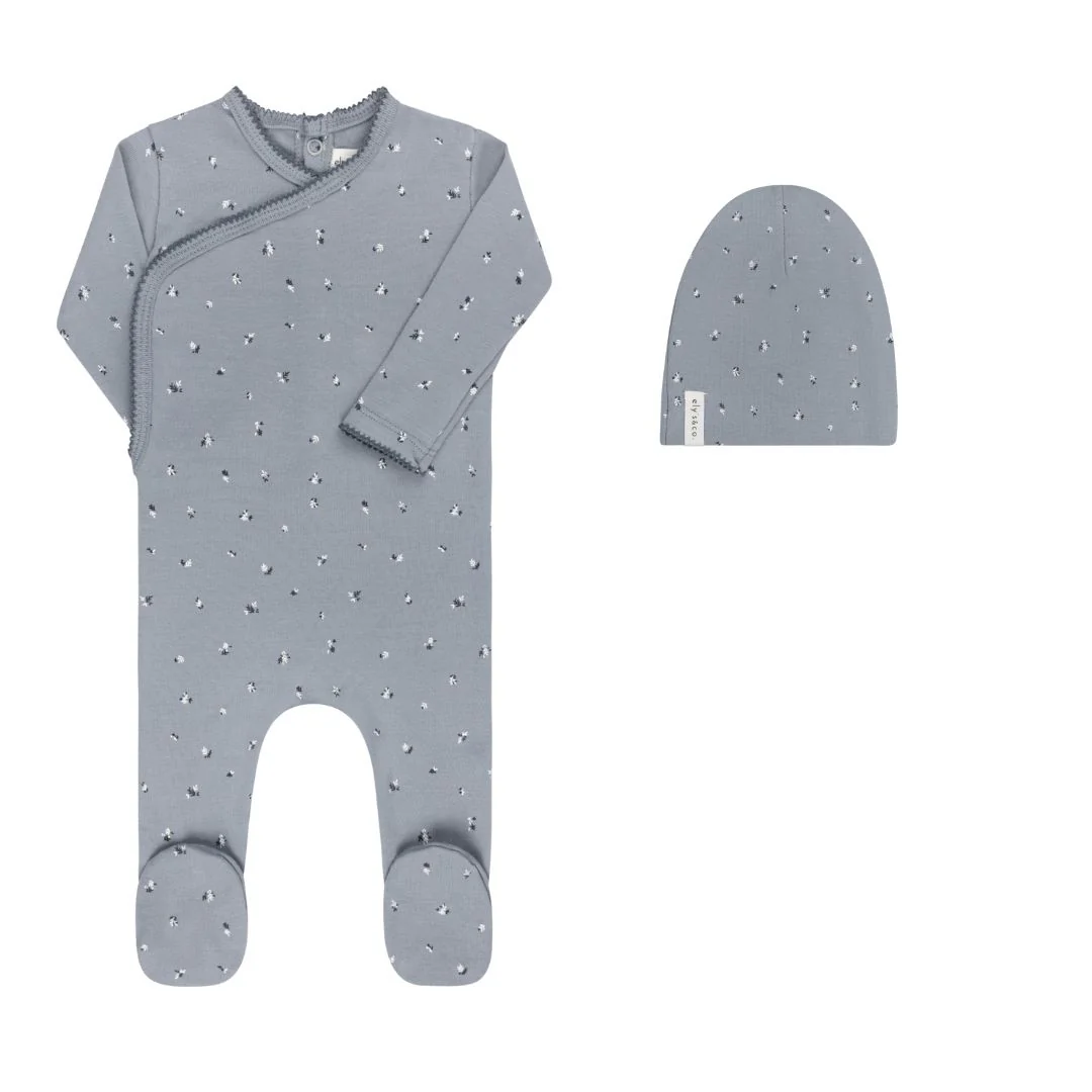 Organic Cotton Cluster Flower & Leaf Collection - Footie + Beanie - Image 4