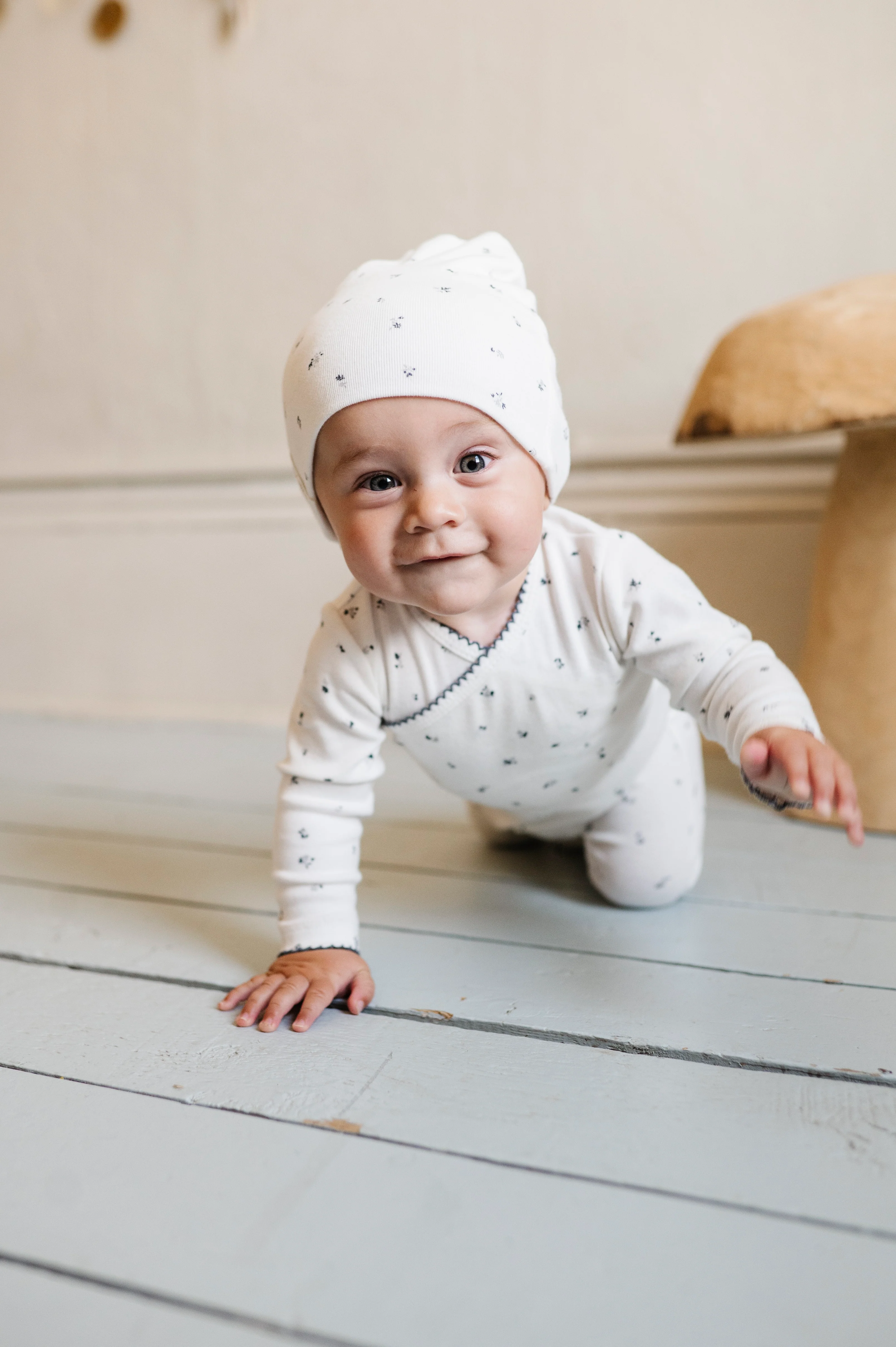 Organic Cotton Cluster Flower & Leaf Collection - Footie + Beanie - Image 6