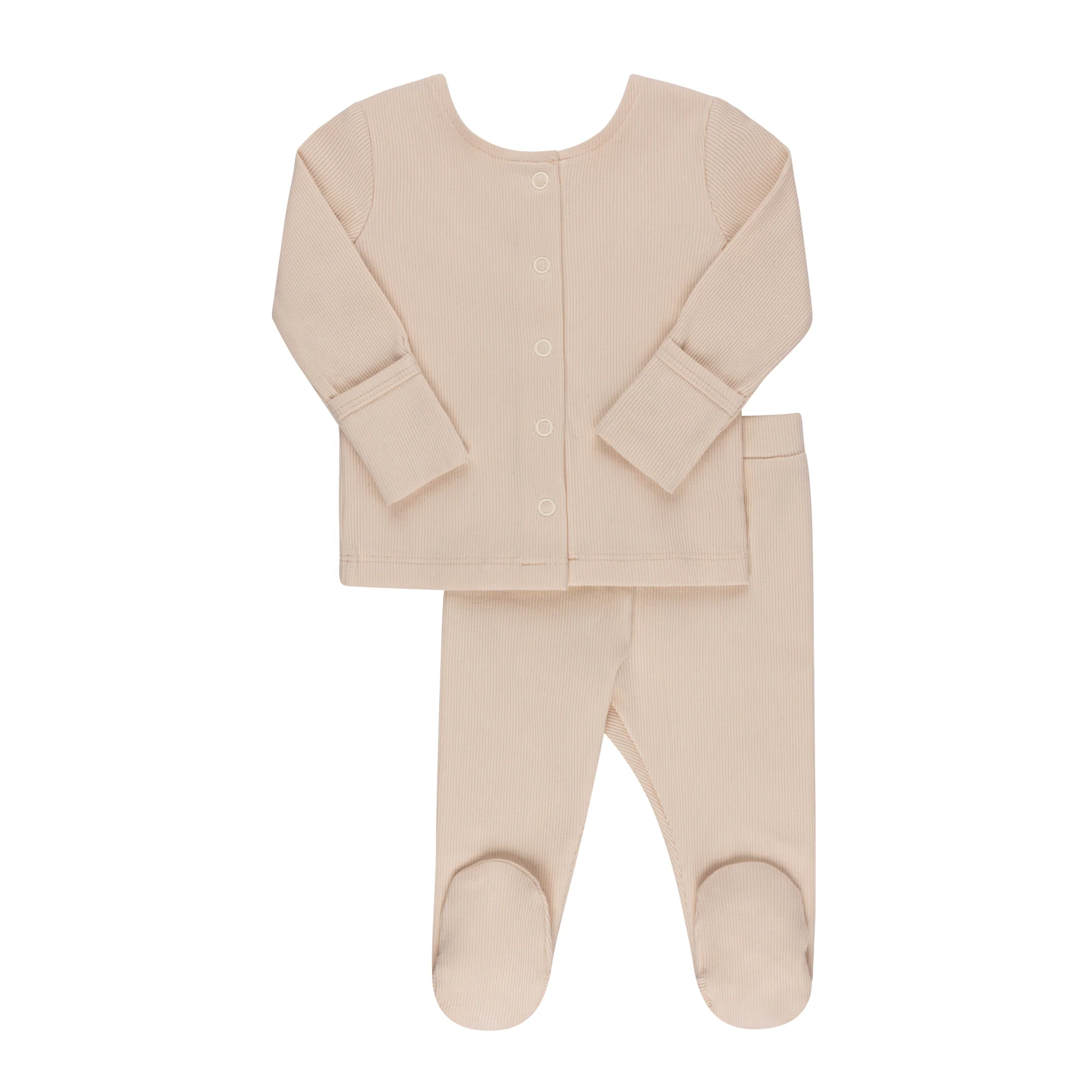 Ribbed Cardigan Set - Two Piece Footed Baby Set - Image 3