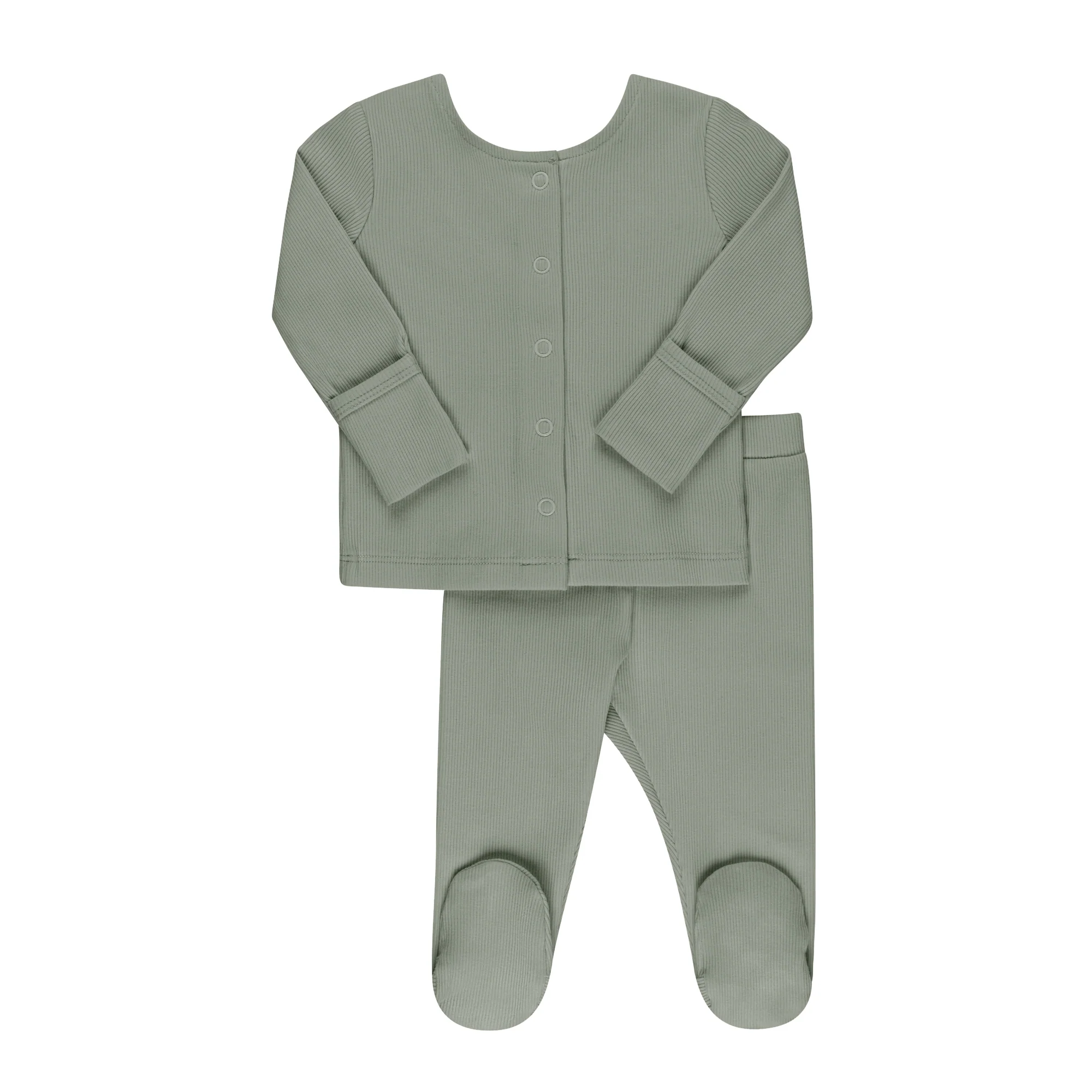 Ribbed Cardigan Set - Two Piece Footed Baby Set - Image 5