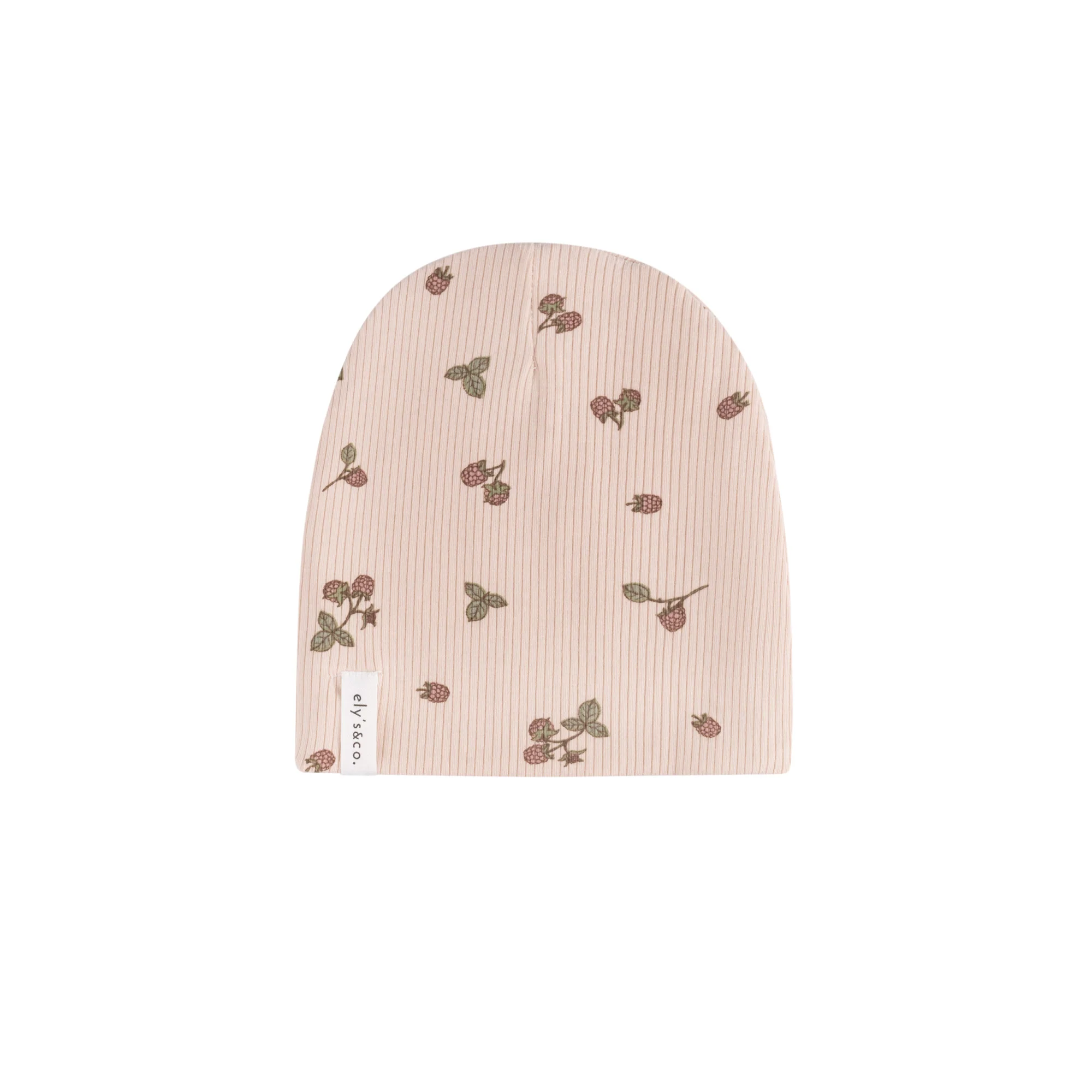 Ribbed Cotton - Raspberries Collection - Beanie