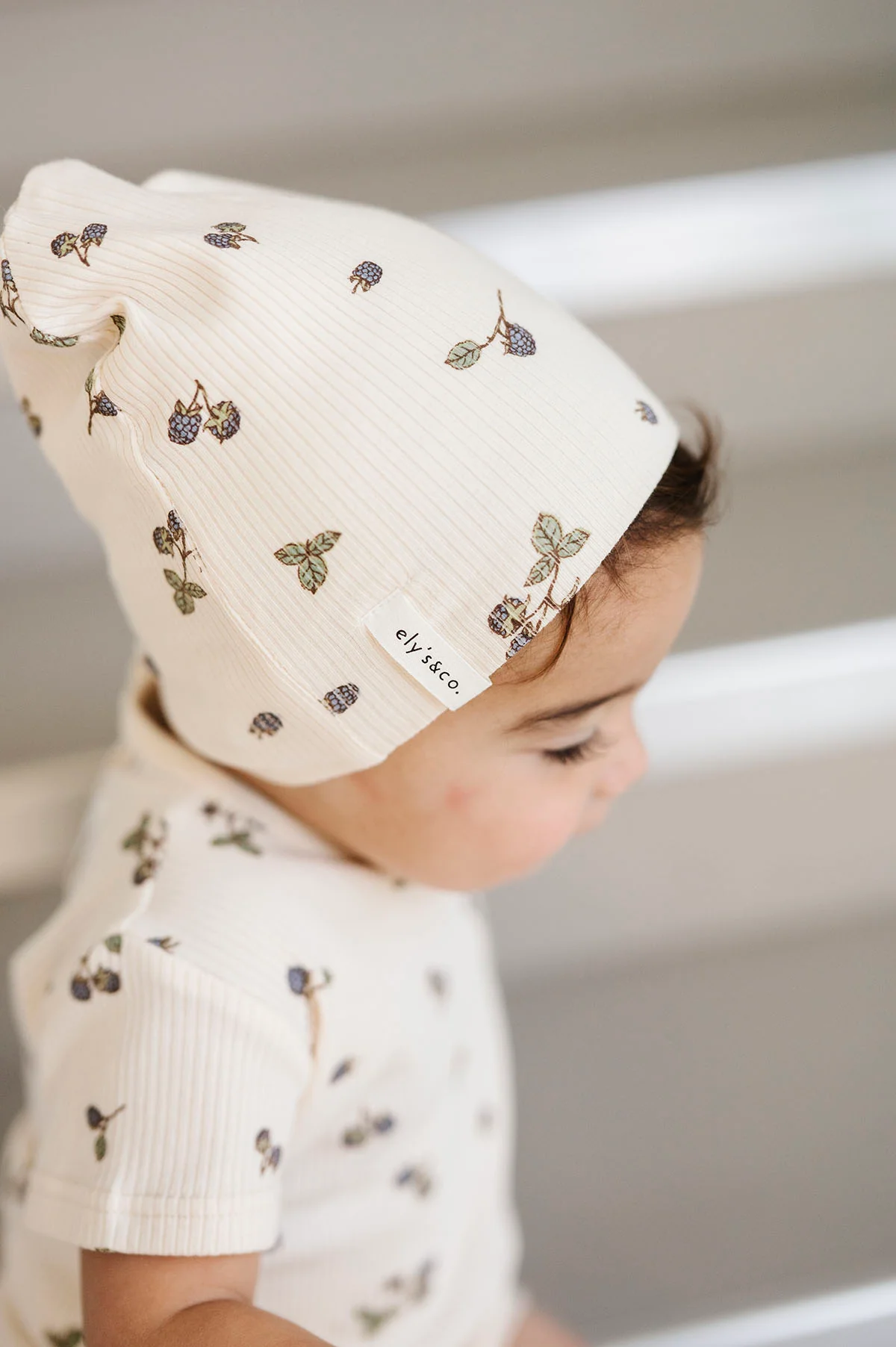 Ribbed Cotton - Raspberries Collection - Beanie - Image 2