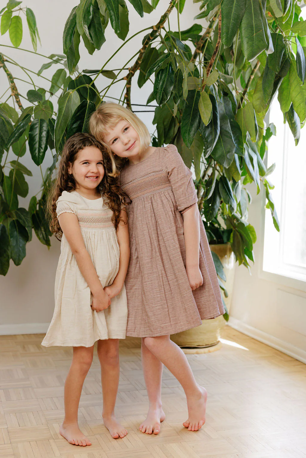 3/4 Sleeve Smocked Linen Dress – Stitch Collection - Image 3