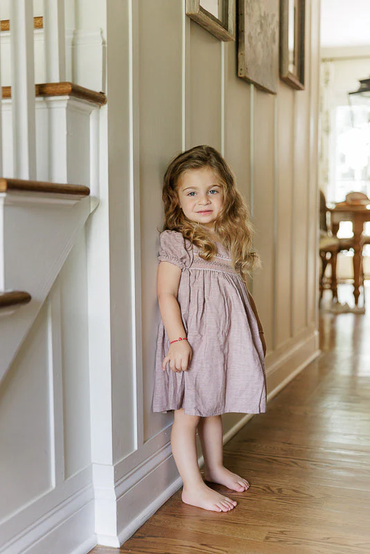 3/4 Sleeve Smocked Linen Dress – Stitch Collection - Image 5