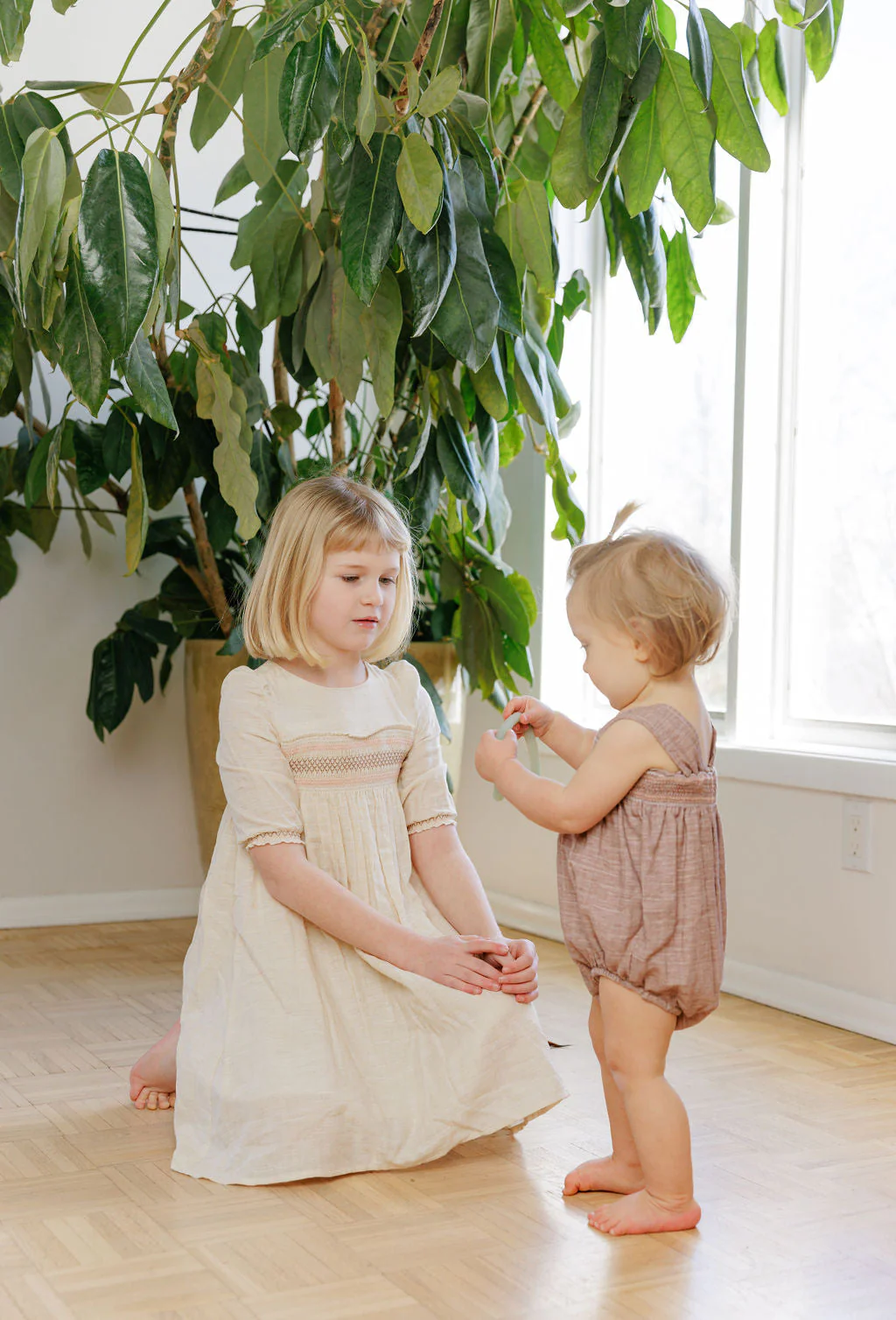3/4 Sleeve Smocked Linen Dress – Stitch Collection - Image 9