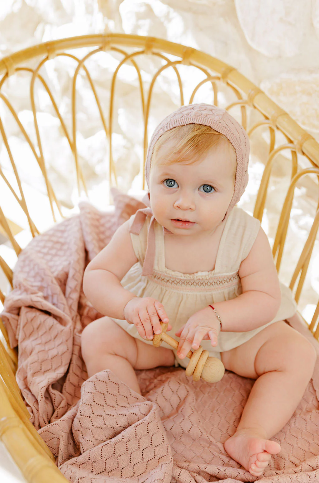Stitch  Collection -  Diamond Pointelle Knit Blanket - Image 2