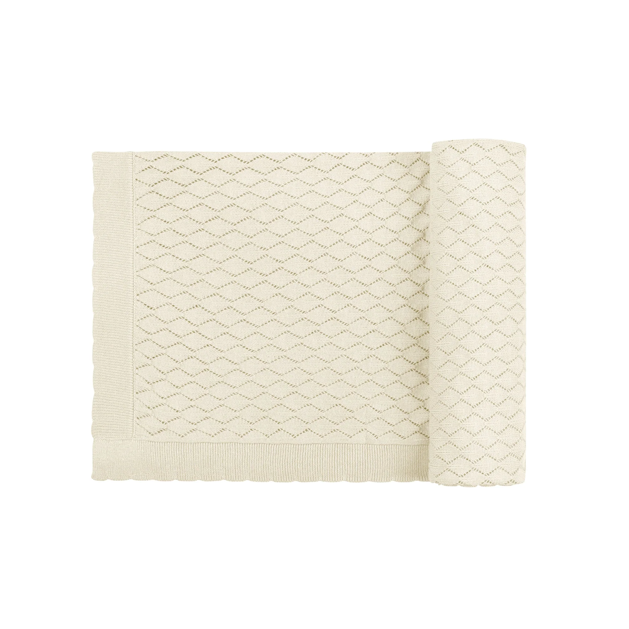 Stitch  Collection -  Diamond Pointelle Knit Blanket - Image 4