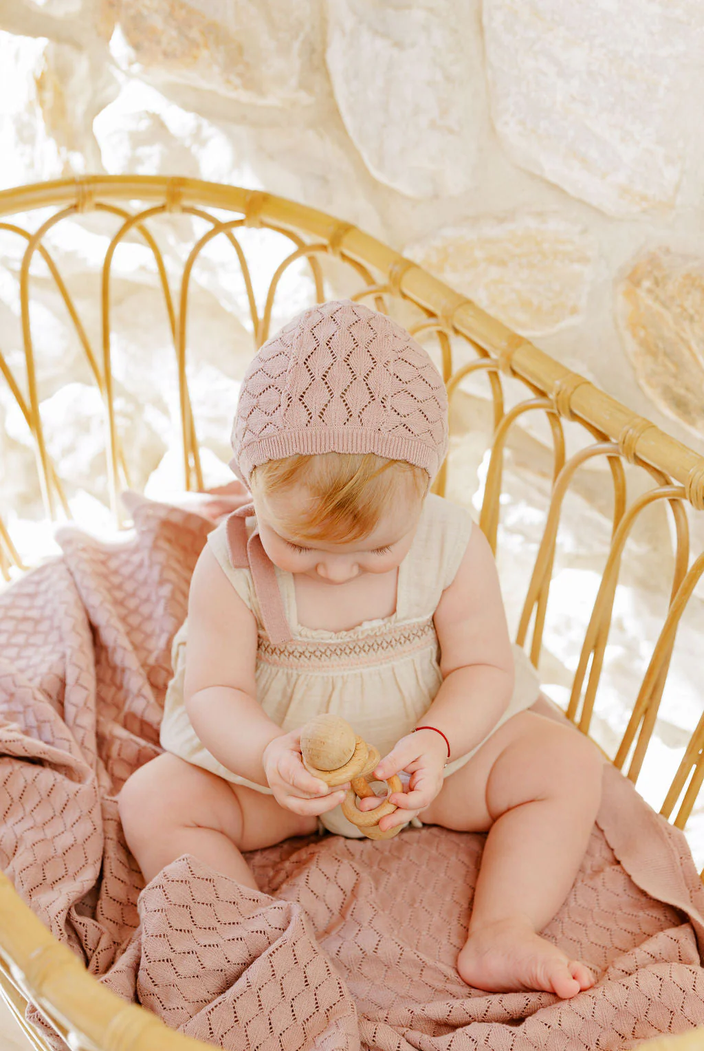Stitch  Collection -  Diamond Pointelle Knit Blanket - Image 5