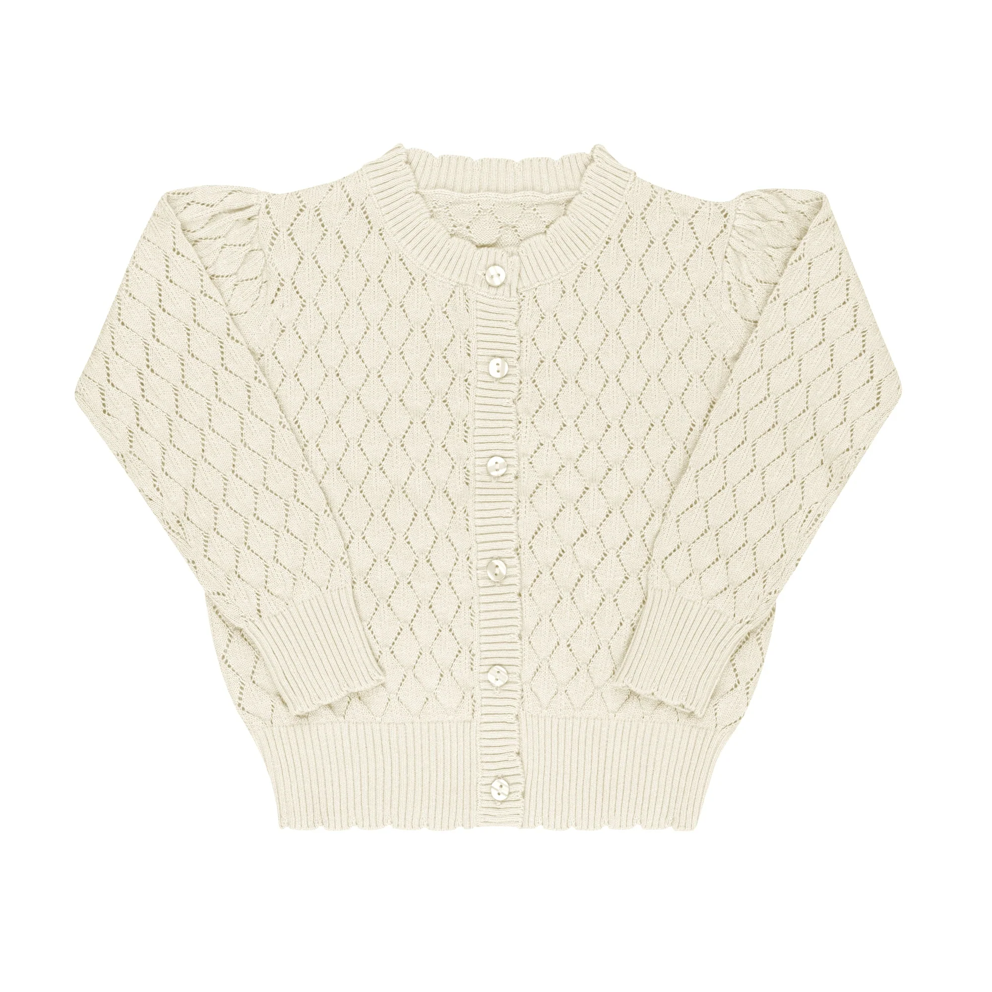 Stitch Collection - Diamond Pointelle Knit Cardigan - Image 4