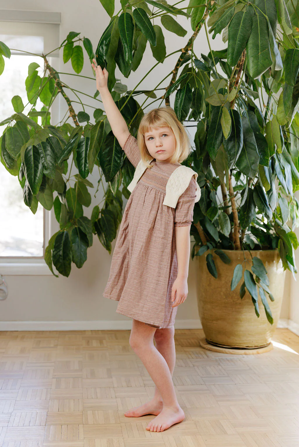 Short Sleeve Smocked Linen Dress – Stitch Collection - Image 10