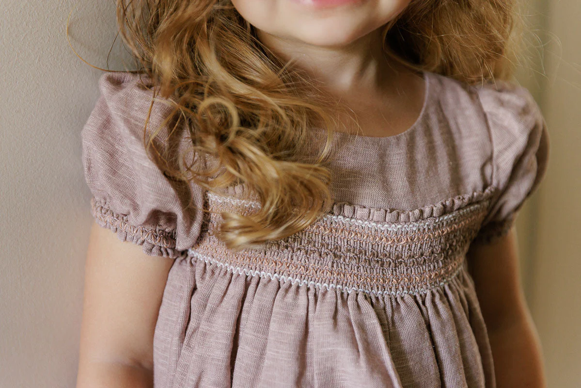 Short Sleeve Smocked Linen Dress – Stitch Collection - Image 3