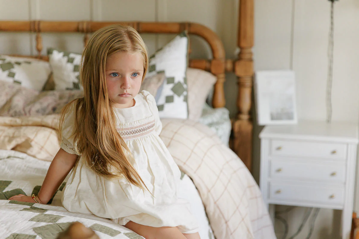 Short Sleeve Smocked Linen Dress – Stitch Collection - Image 5