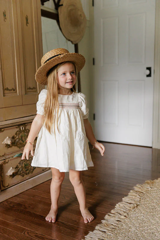Short Sleeve Smocked Linen Dress – Stitch Collection - Image 6