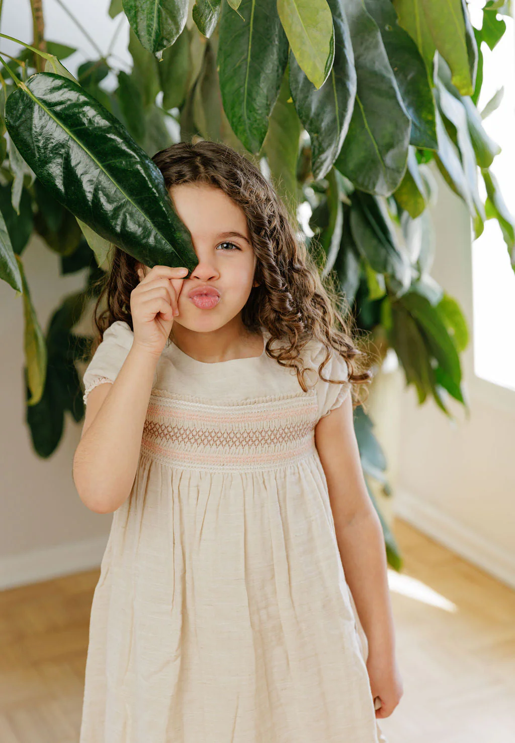 Short Sleeve Smocked Linen Dress – Stitch Collection - Image 9
