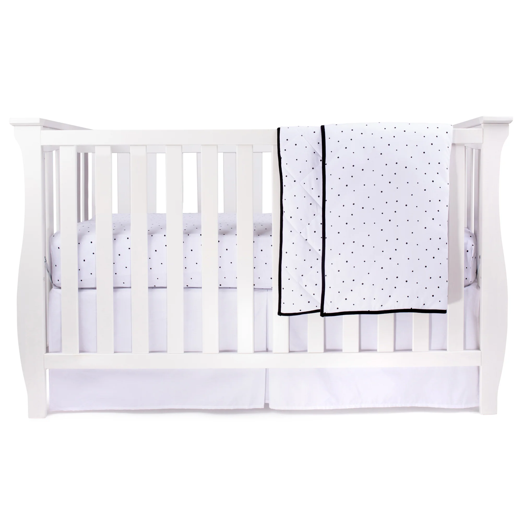 Three Piece Baby Crib Set - Crib Sheet, Blanket & Skirt