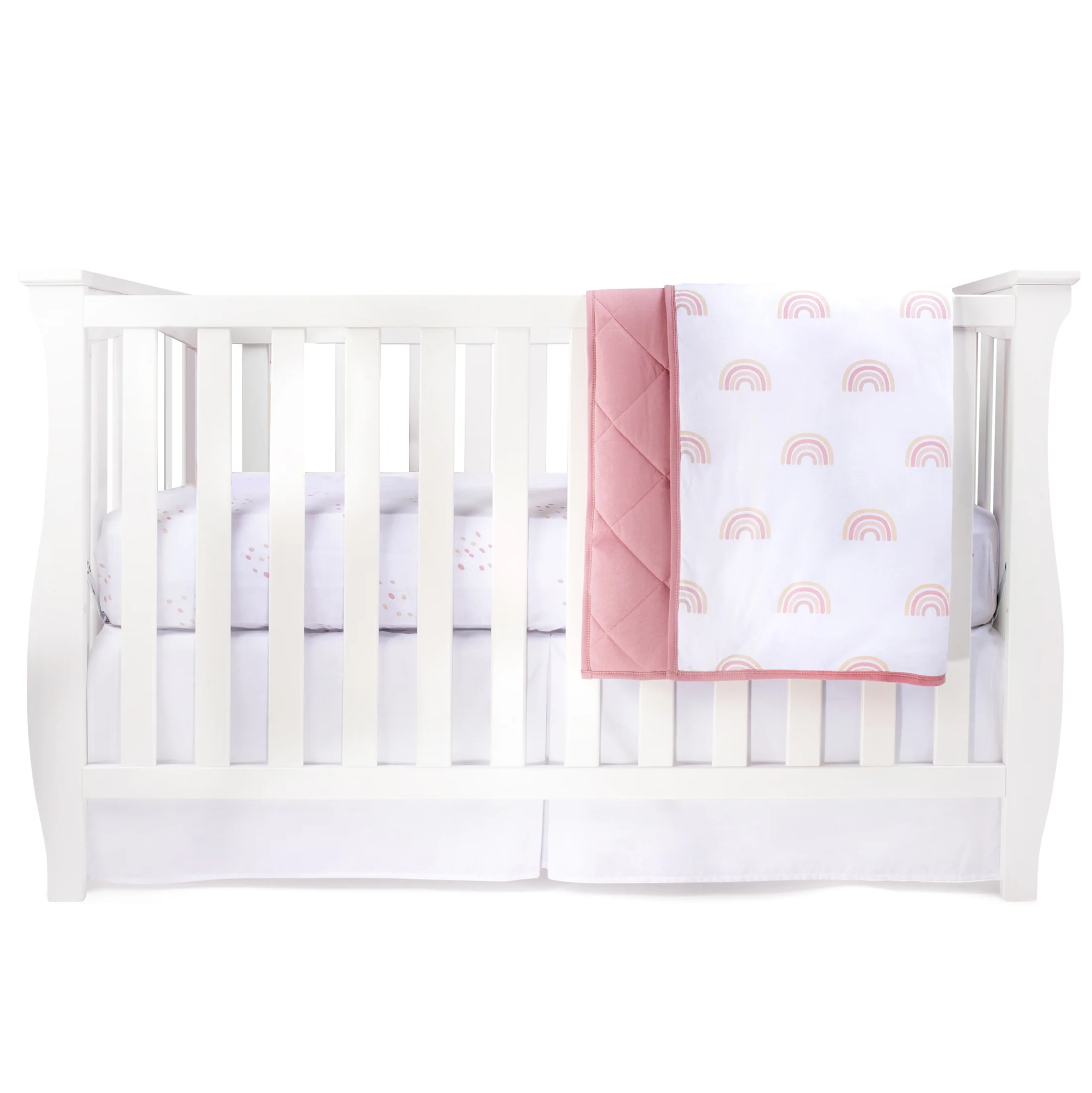 Three Piece Baby Crib Set - Crib Sheet, Blanket & Skirt