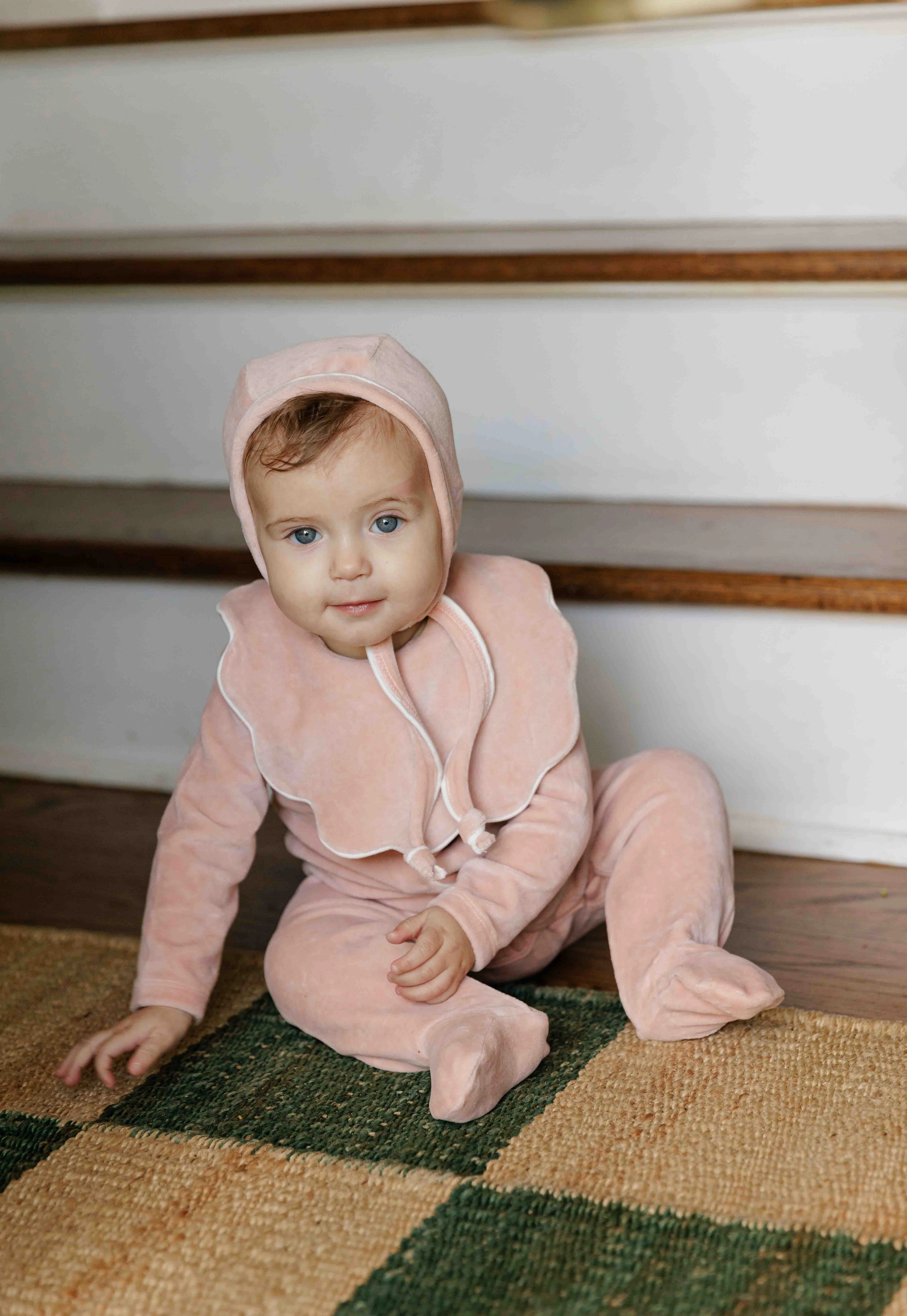 Velour Embroidered Bird & Butterfly Collection - Bib - Image 2