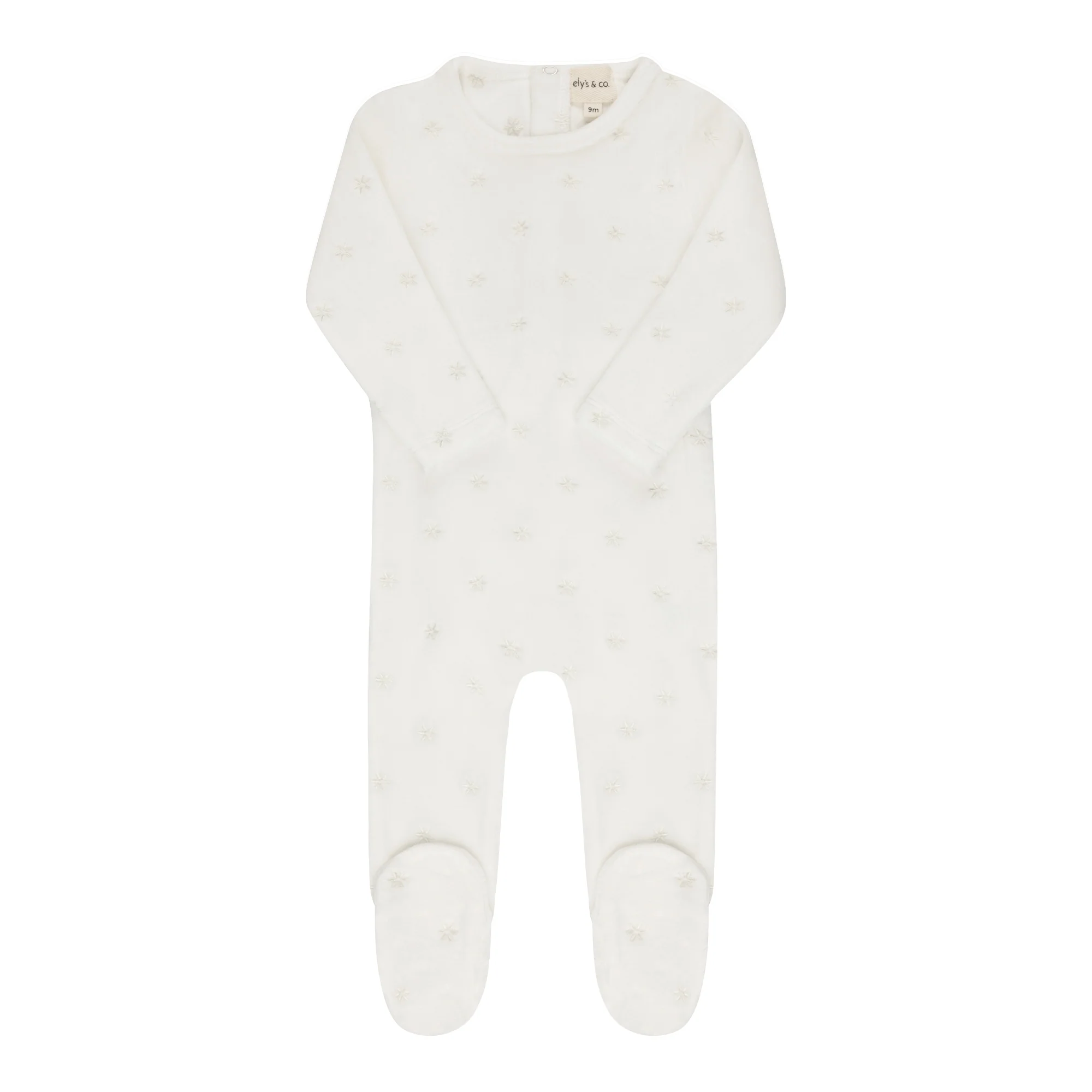 Velour Embroidered Floral Collection - Footie