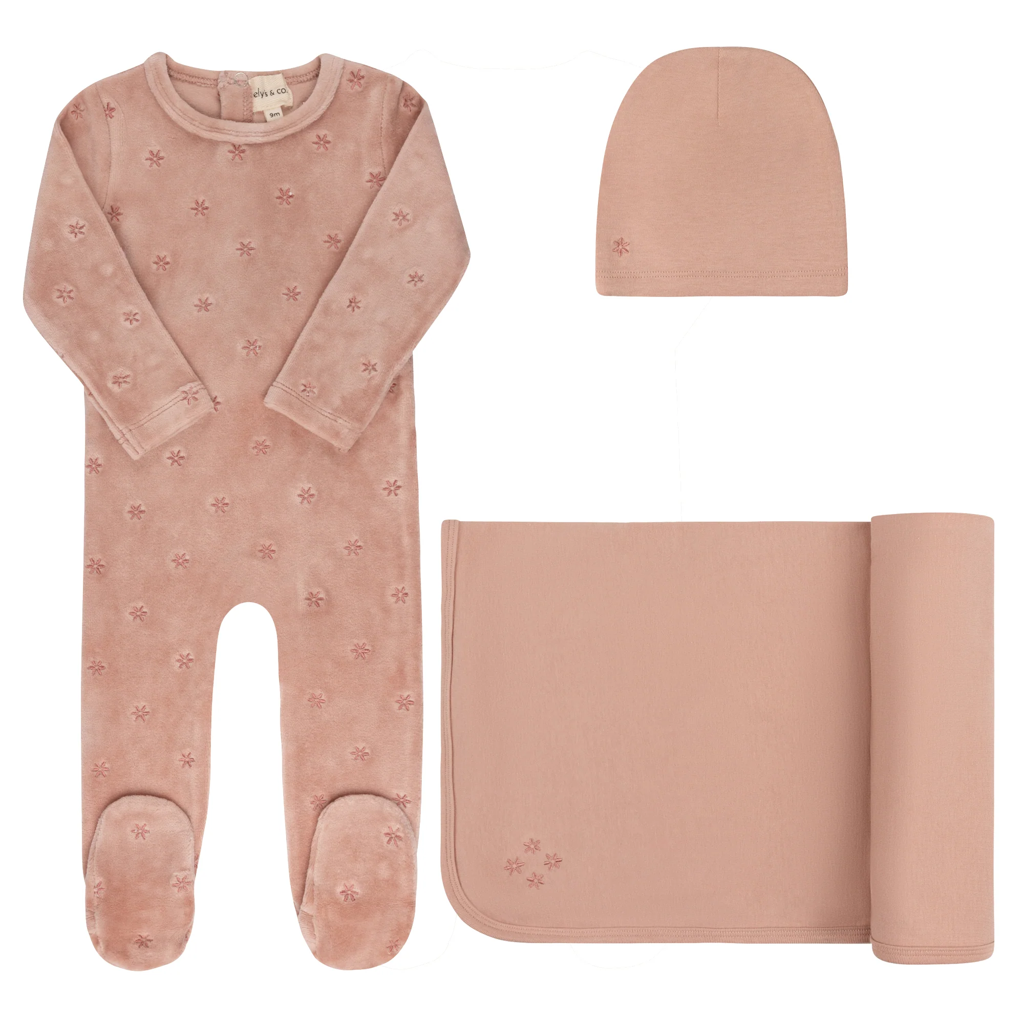 Velour Embroidered Floral Collection - Take Me Home Set