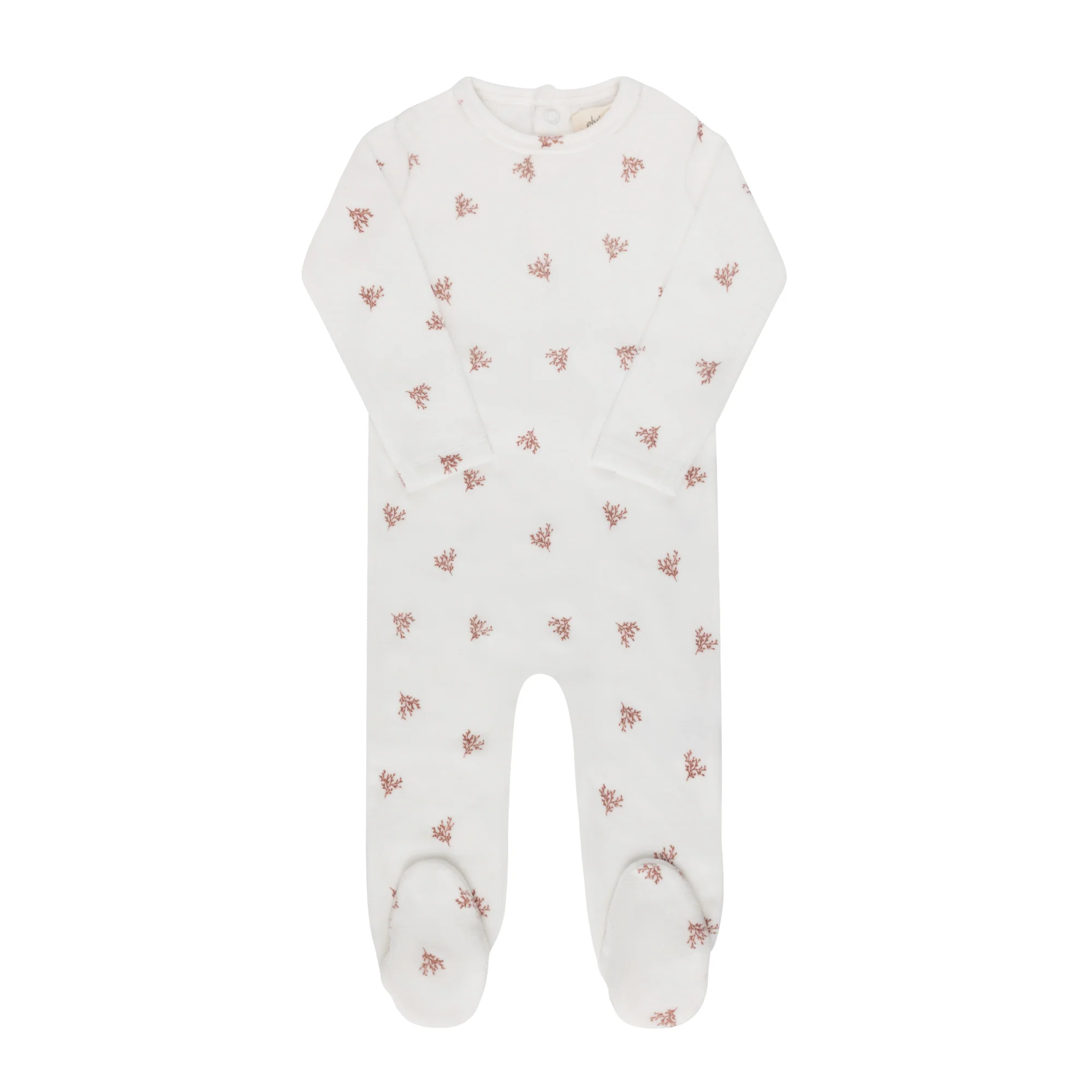 Velour Leaf Pattern Collection - Footie