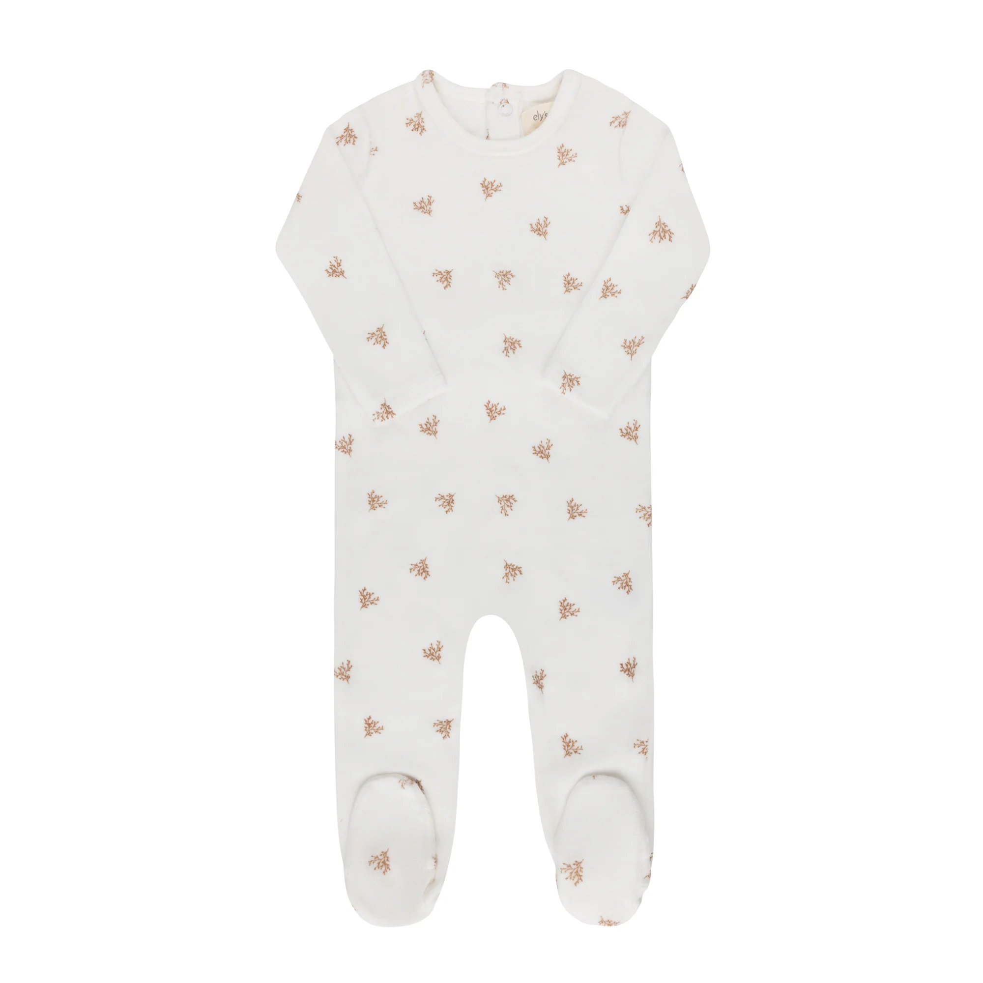 Velour Leaf Pattern Collection - Footie