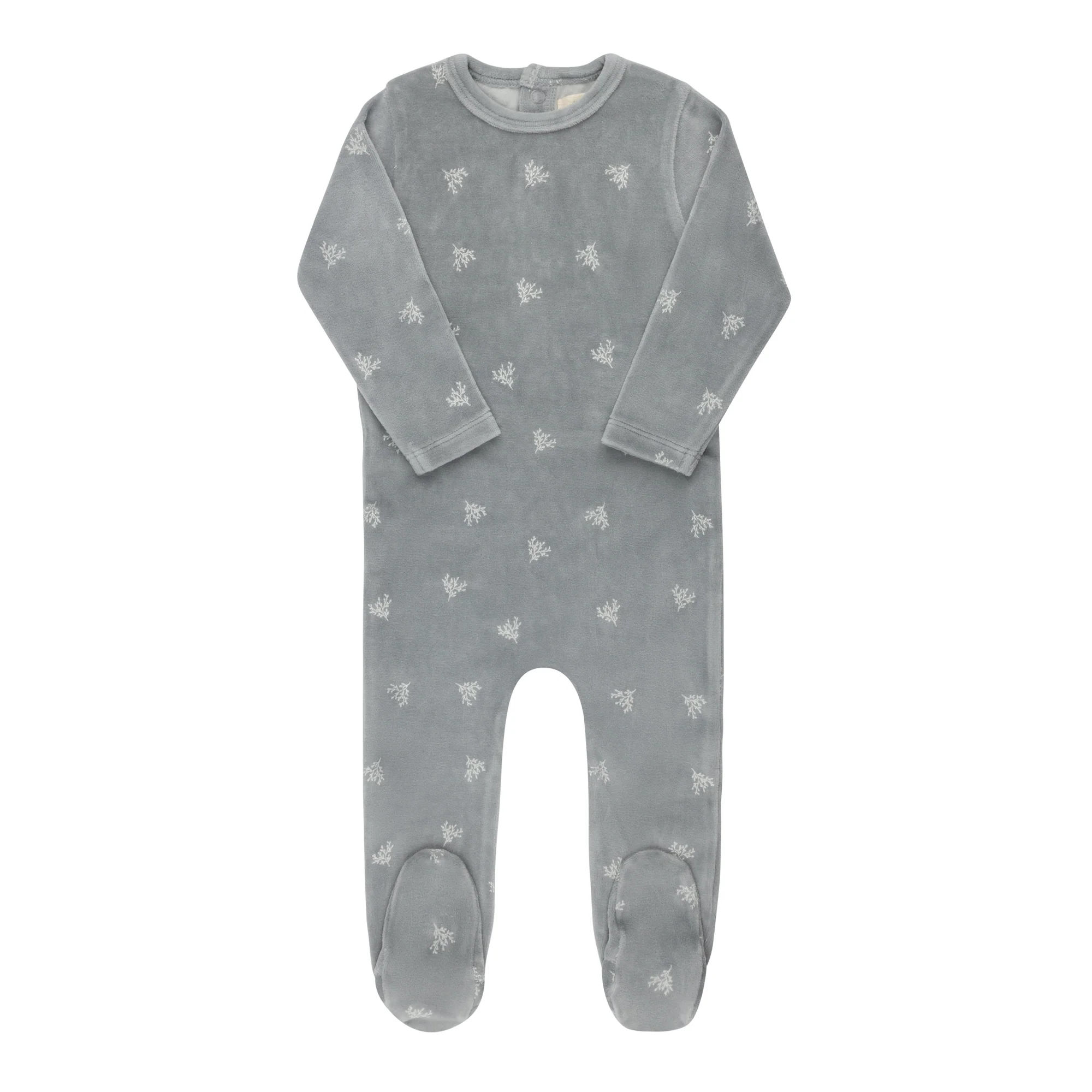 Velour Leaf Pattern Collection - Footie