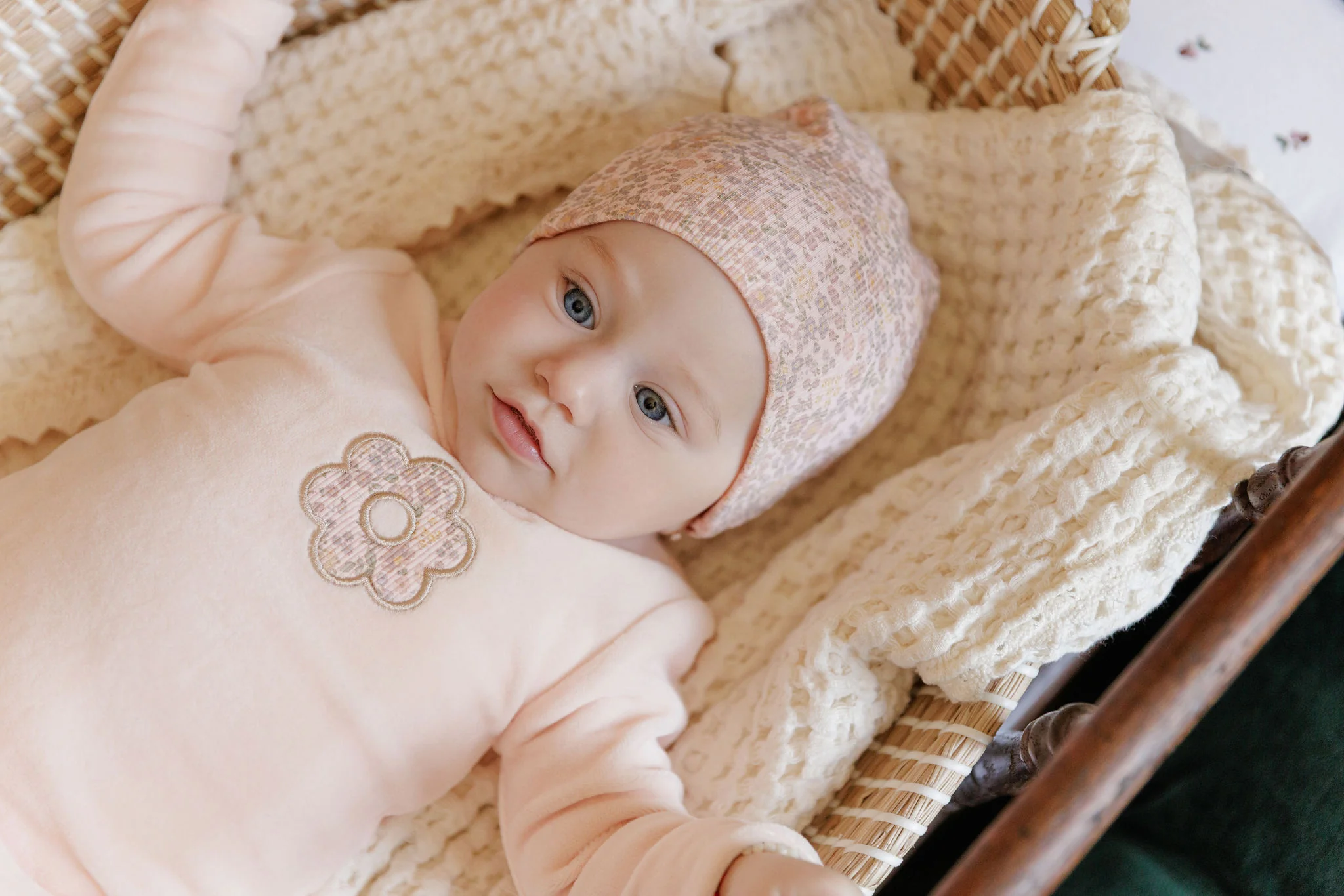 Velour Liberty Floral Collection - Footie + Beanie - Image 2