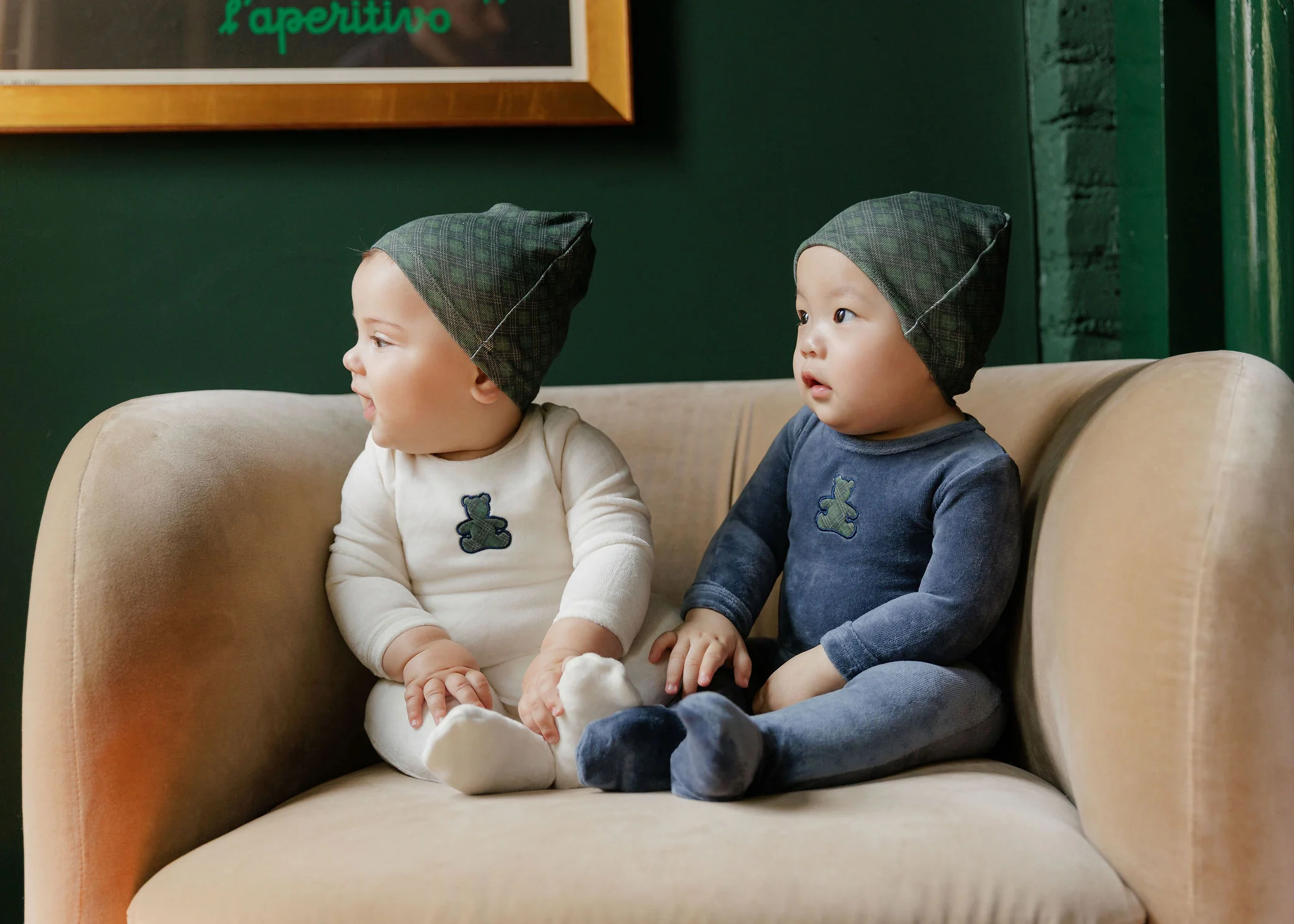 Velour Plaid Bear Collection - Footie - Image 4