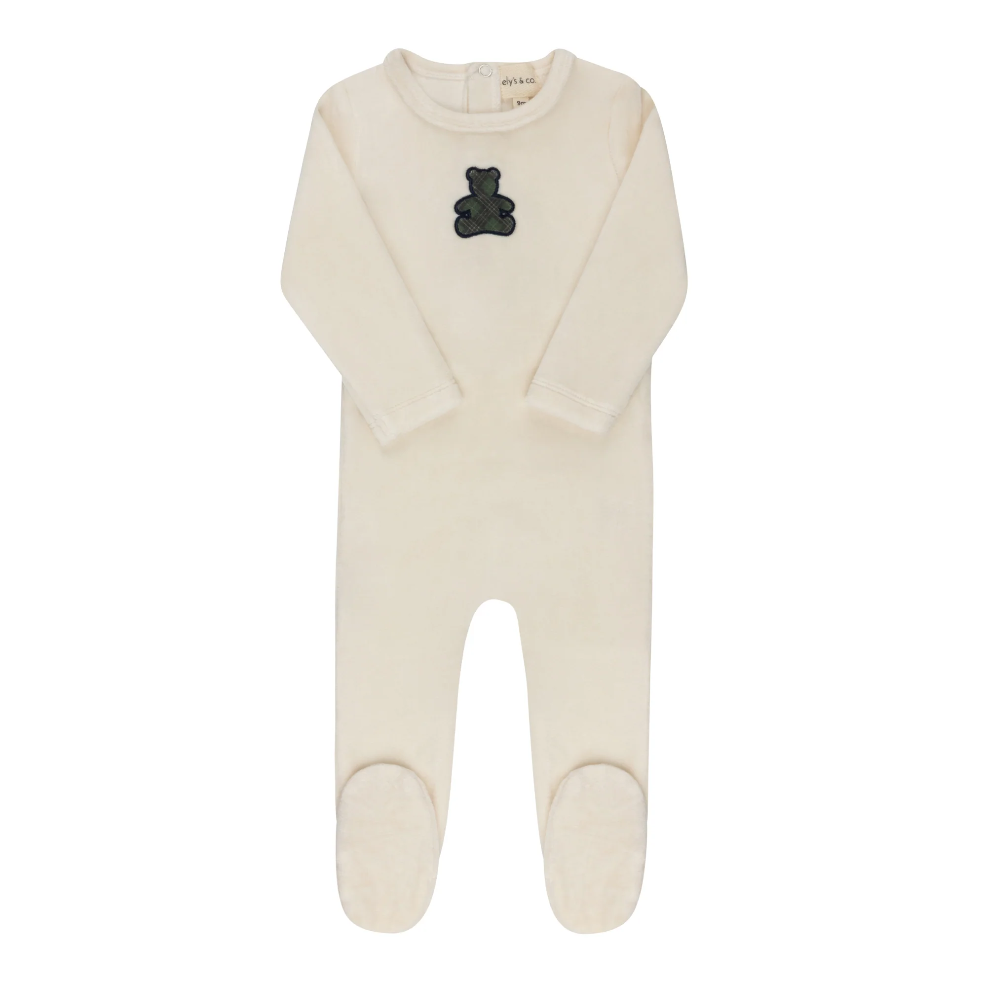 Velour Plaid Bear Collection - Footie