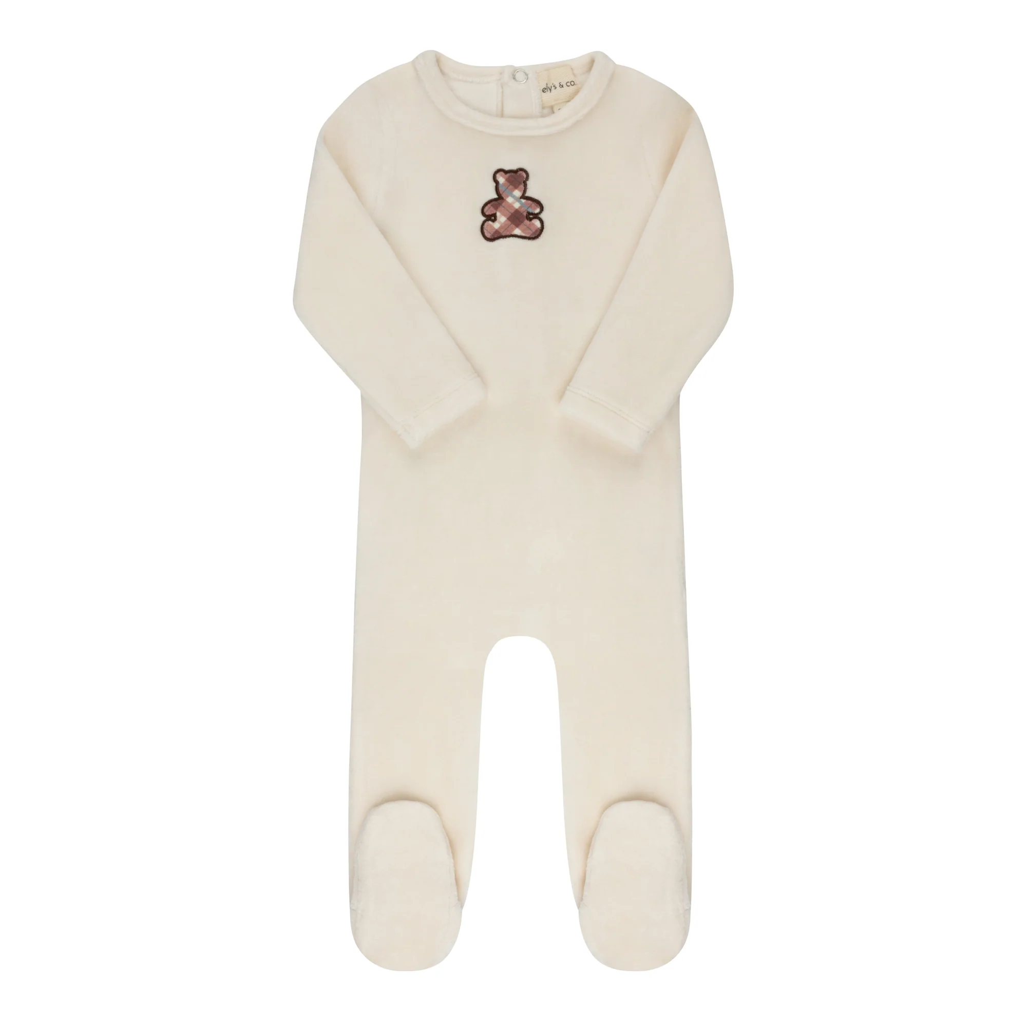 Velour Plaid Bear Collection - Footie
