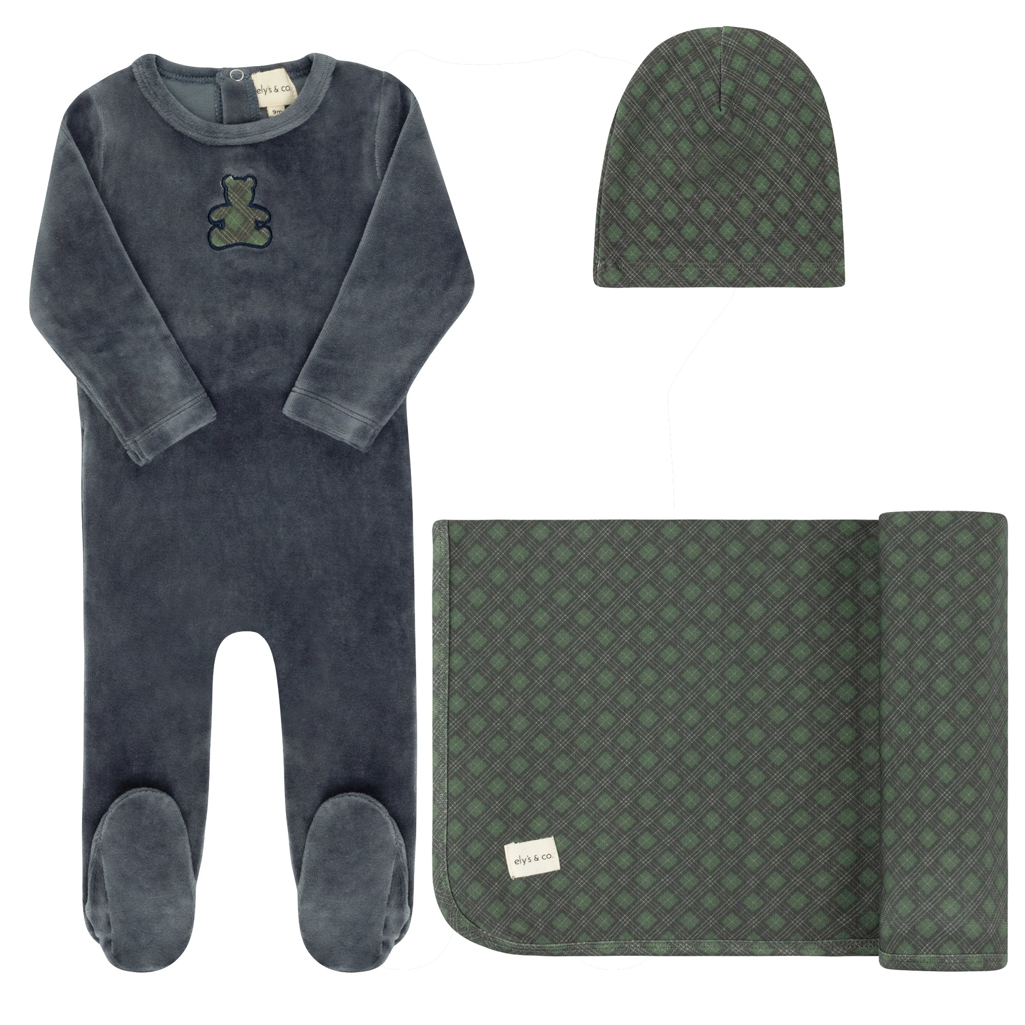 Velour Plaid Bear Collection - Take Me Home Set