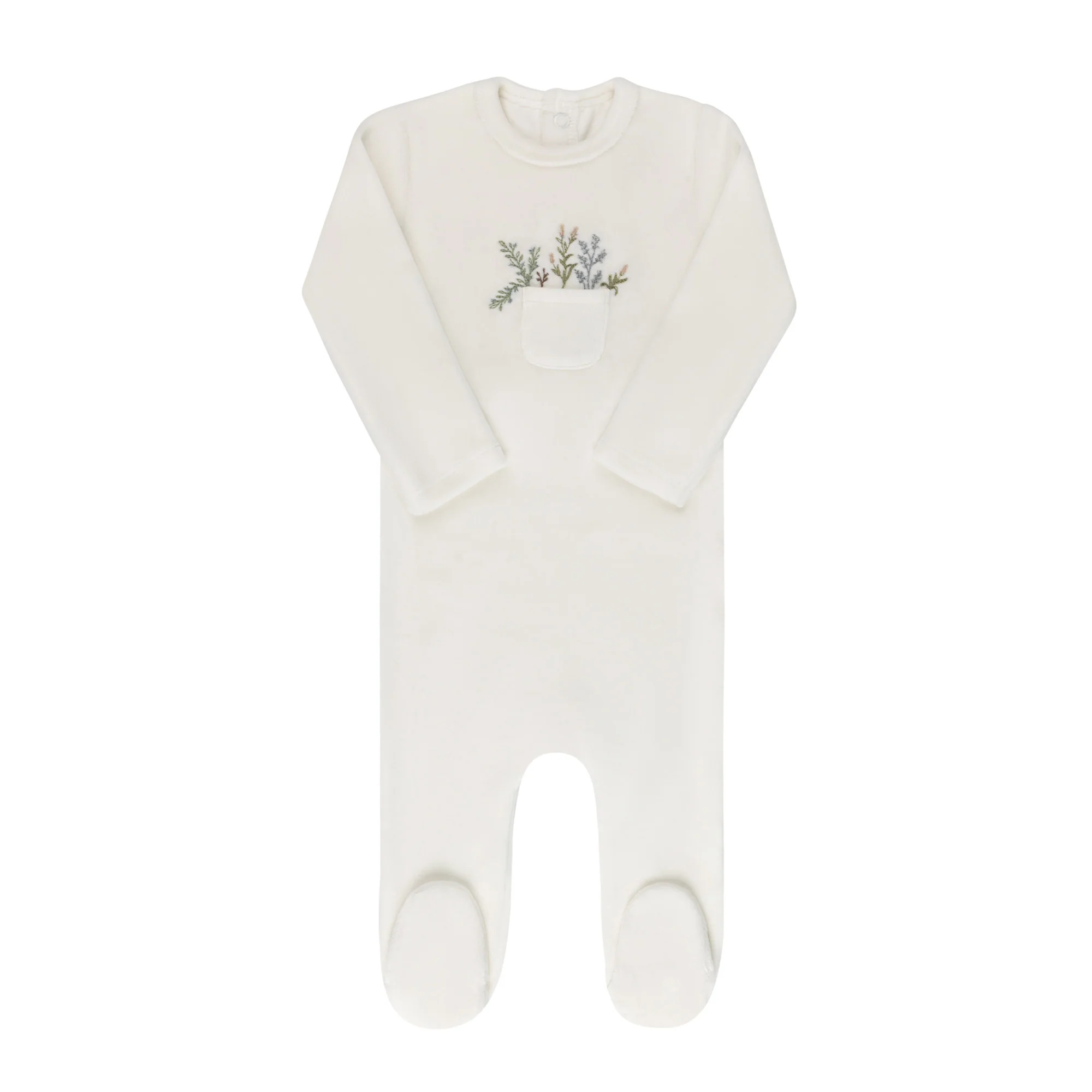 Velour Pocket Full of Flowers Collection - Footie - Image 5