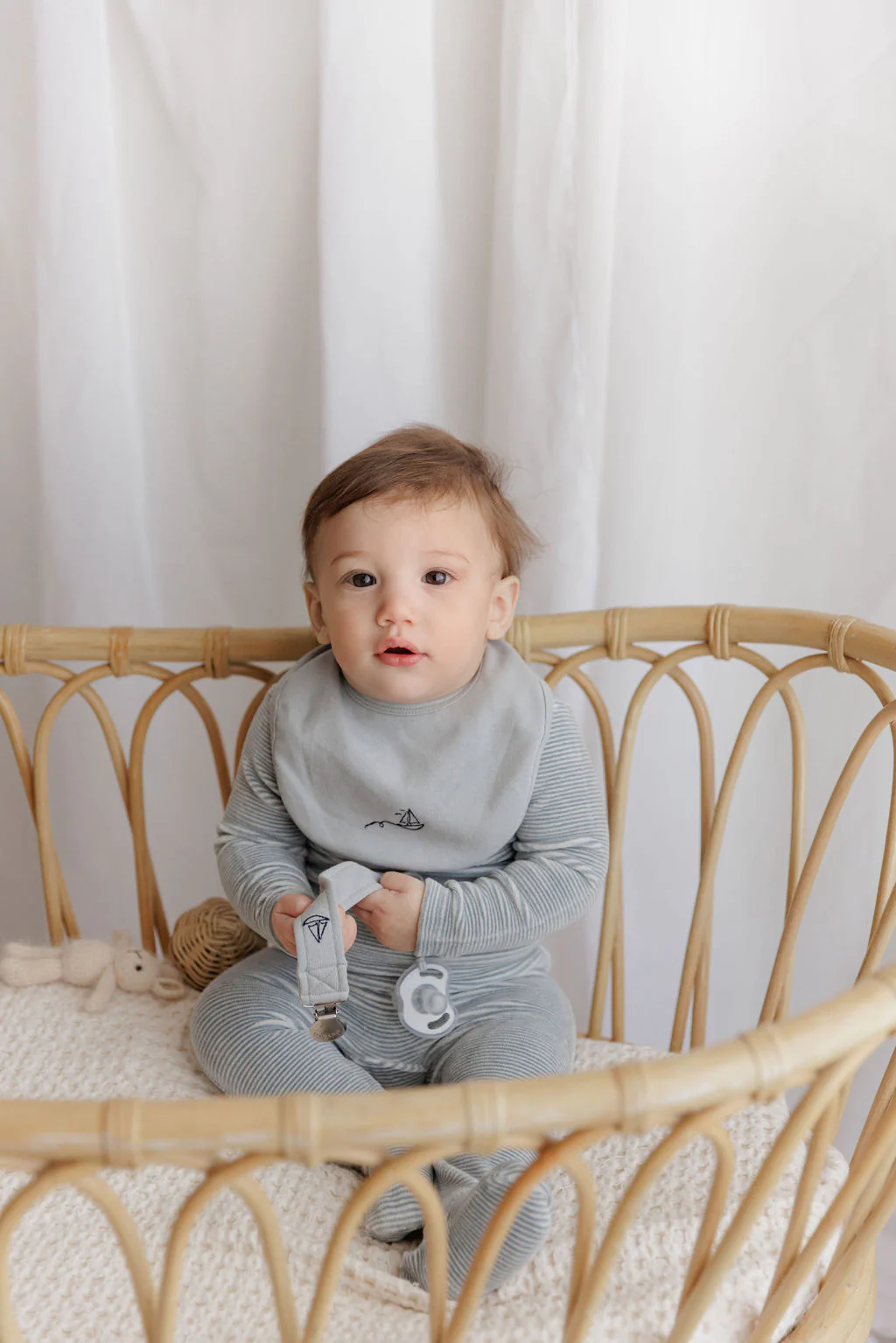Velour Stripe Collection - Paci Clip - Image 4