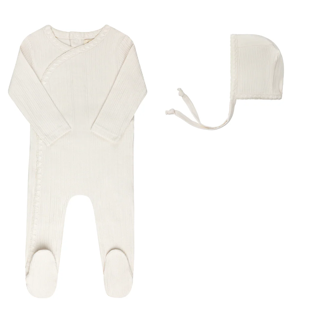 Whip Stitch Collection - Footie + Bonnet